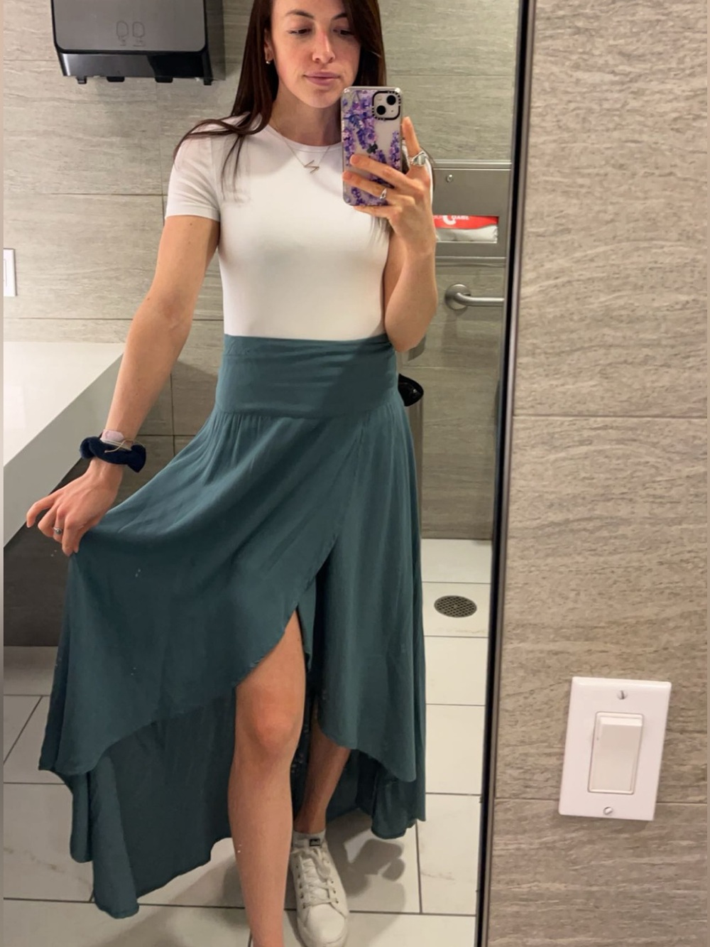 O'Neill Slate Blue High-Low Maxi Skirt